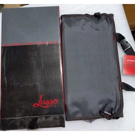 Lusso Gear Kids Travel Tray – Black Tray Red Stitch with Dry Erase Board