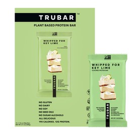 TRUBAR- Barra de Proteína Vegana, Batida para Lima Clave, Sin Gluten, Proteína a Base de Plantas, Sin Lácteos, Sin OGM, Así                           
