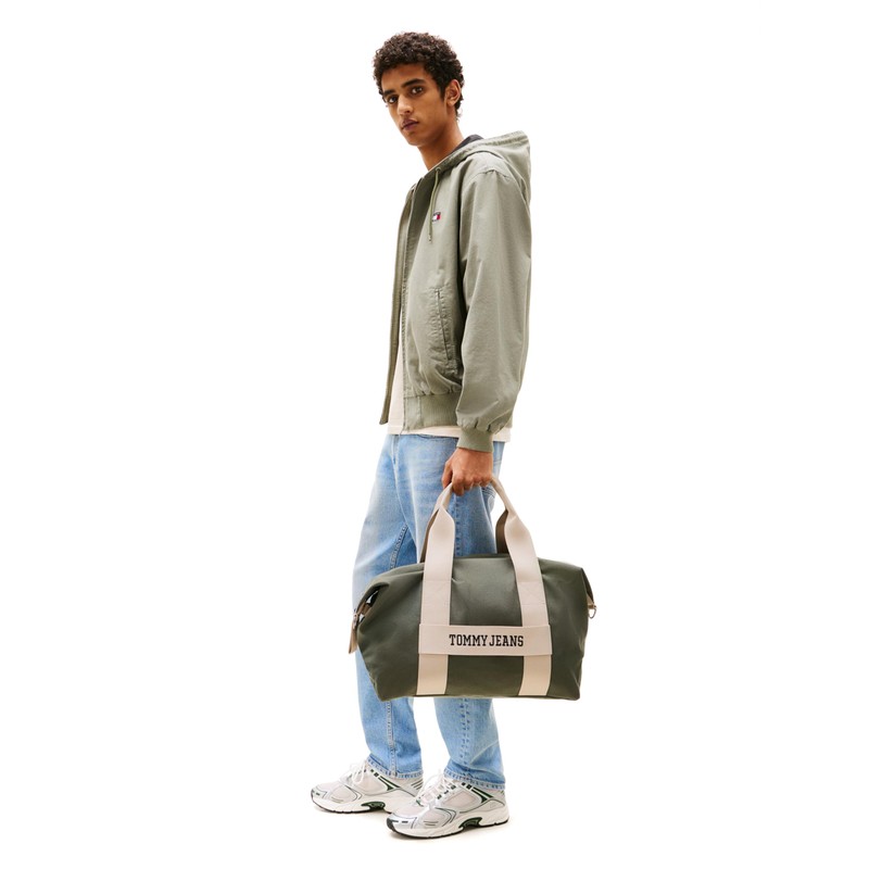 Tommy Jeans Retro Cool Duffle Bag with Luggage Strap, Pewter