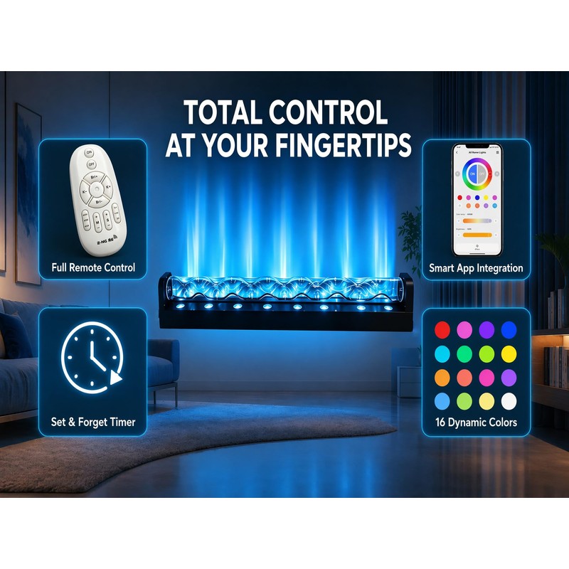 nanzgecc RGBW LED 32W Plug-in 40in Wave Wall Light with