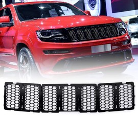 Compatible with 2014-2016 Jeep Grand Cherokee 7pcs of Matte Black Honeycomb Insert Grille Mesh Grill