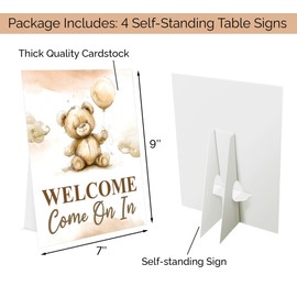 80 Pcs We Can Bearly Wait Baby Shower Decorations Teddy Bear Brown - 4 Table Centerpieces Welcome Sign, 36 Bear Cupcake Toppers, 40 Thank You Beary Much Stickers