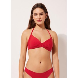 CALZEDONIA Woman's Graduated Padded Criss-Cross Triangle Swimsuit Top Indonesia in Red, Size L