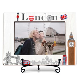 TIRYWT London Picture frame-Wedding, Honeymoon, Vacation in London, London Decor, 4x6 Photo Frame for Desk Display, Wooden Photo Frame -J12