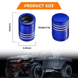 Kewucn 5 PCS Tire Valve Stem Cap, Aluminum Alloy Valve Stem Cover with Rubber Ring Plastic Liner, Corrosion Resistant Leak-Proof Wheel Valve Covers for Car Truck Motorcycle Bike