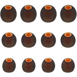 ALXCD Eartips Compatible with JBL Live 300 Tune 125TWS Headphones, 6 Pairs S/M/L Sizes Replacement Silicone Earbud Tips, Compatible with Tune 125TWS Live300，Black/Orange