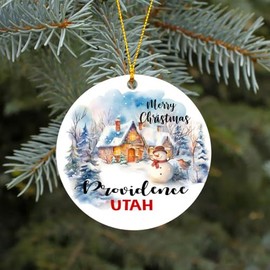 Christmas Ornament 2023 Gift City State Providence Utah Ornaments Happy New Year Ornament Keepsake Holiday Xmas Tree Decoration Present Family MDF Plastic 3" White