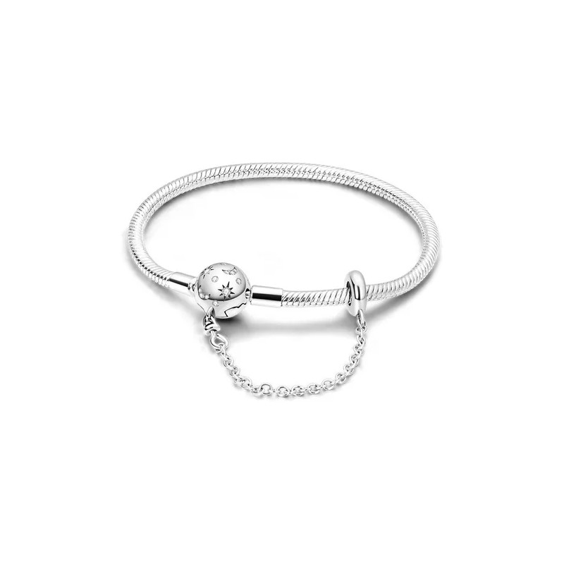 Pulsera De Plata 925 De Serpiente, Cadena Segura El Mundo