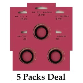 Air Tite Holders Inc. 5 AirTite T25 BLACK Ring Capsules For 25mm Coins Crystal Clear Fits US QUARTERS