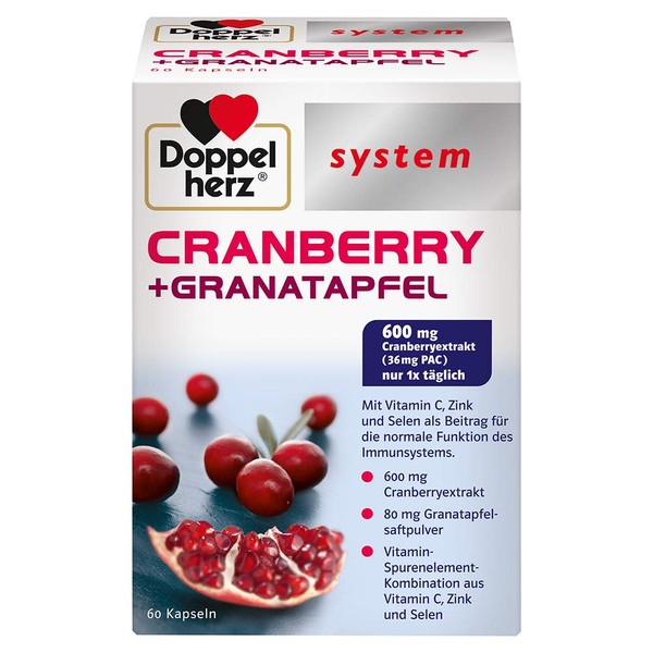 Double Heart Cranberry + Pomegranate Capsules Pack of 60)