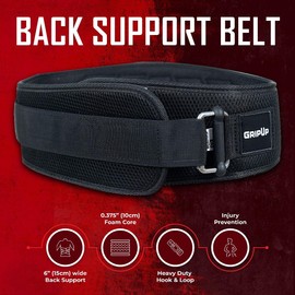GripUp Weightlifting Belt for Men & Women – 2-in-1 Neoprene Belt with Auto-Locking System – Superior Back Support for Home & Gym Workouts – Ideal for Squats and Weightlifting (Black, XL)