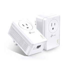TP-Link AV1000 Powerline Ethernet Adapter Kit (TL-PA7017P KIT) - Passthrough, Noise Filtering, Gigabit Port, Plug Pair & Play, Network Adapter, Free Expert Support