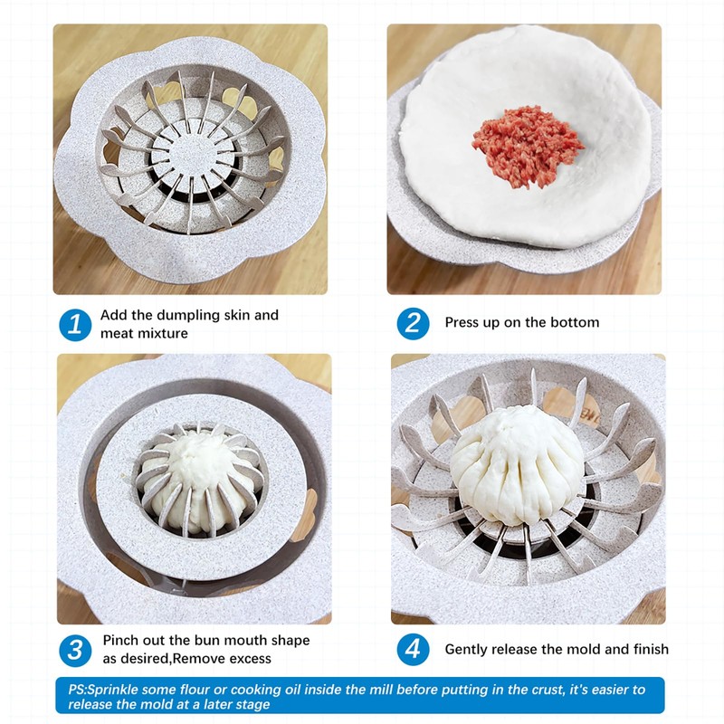 6.6'' Baozi Maker Machine,Food-Grade Material Big Dumpling Bao Bun Mold,Kid