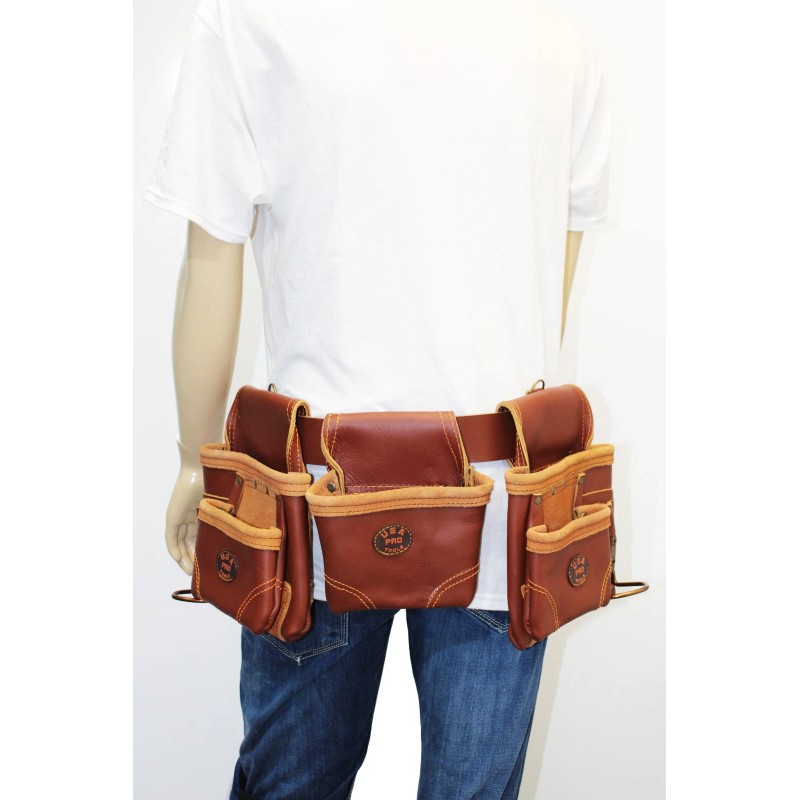 USA PRO TOOLS Genuine Brown Leather Framer’s Tool Belt –