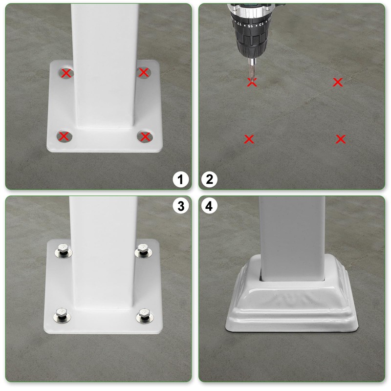 3 Step Handrails for Outdoor Steps, Wrought Iron Stair Railing