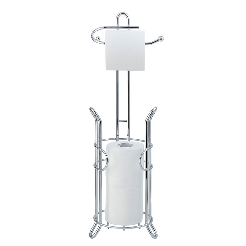 SunnyPoint Freestanding Toilet Paper Holder with Storage – Holds 3