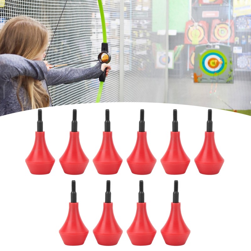 10PCS Archery Arrow Head Safety Arrow Tips Screw in Nylon