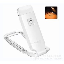 Folding clip book lamp telescopic rotating USB charging students stay up late to study party reading office night light White Warm lamp