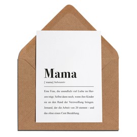 Mum Card with Envelope - Mama Definition
