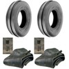 Air Loc LOT of Two (2) 4.00-8 4.00x8 Tri Rib (3 Rib) Tires with Tubes