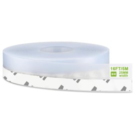 DINGLIAN 2025 Updated Shower Glass Door Seal Strip, Door Draft Stopper, Silicone Seal Strip, Weather Stripping Window Seal for Doors Windows and Shower Glass Gaps, 16.4 Feet, Transparent, 25MM