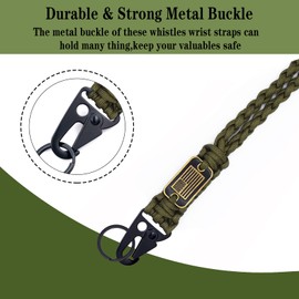 Heavy Duty Braided Paracord Lanyard Keychain with USA Flag, Parachute Rope Necklace Keychains, Braided Strong Lanyard, Army Green Keychain, 6 inch