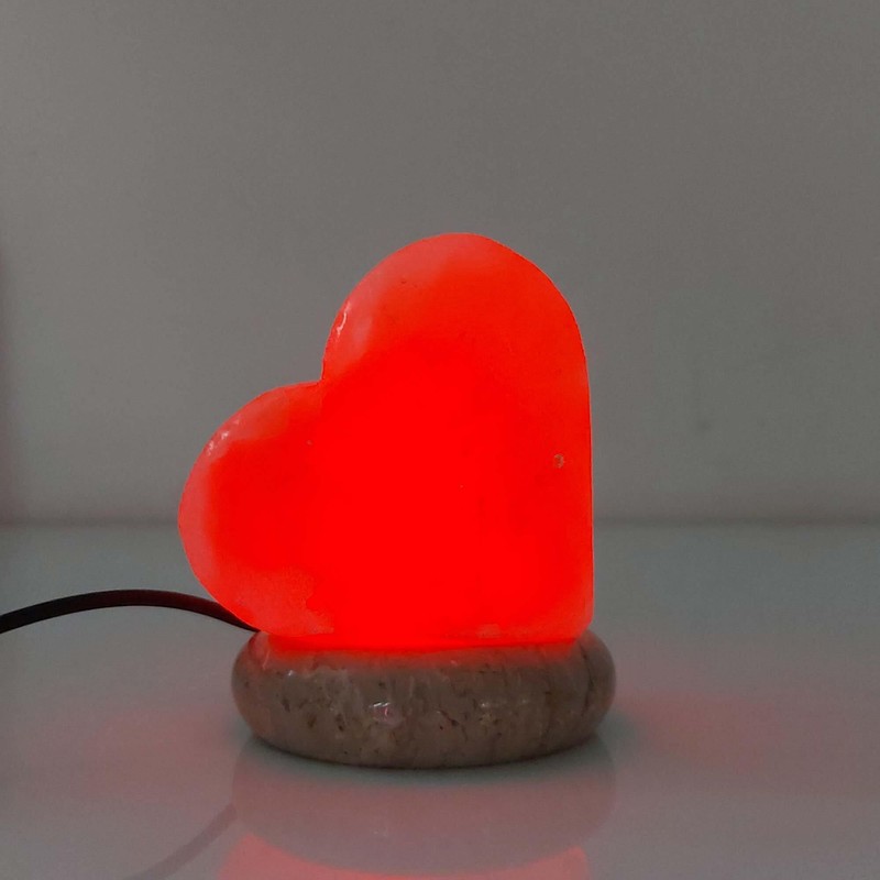 USB Colour Changing Salt Himalayan Lamp - Heart Love Shape