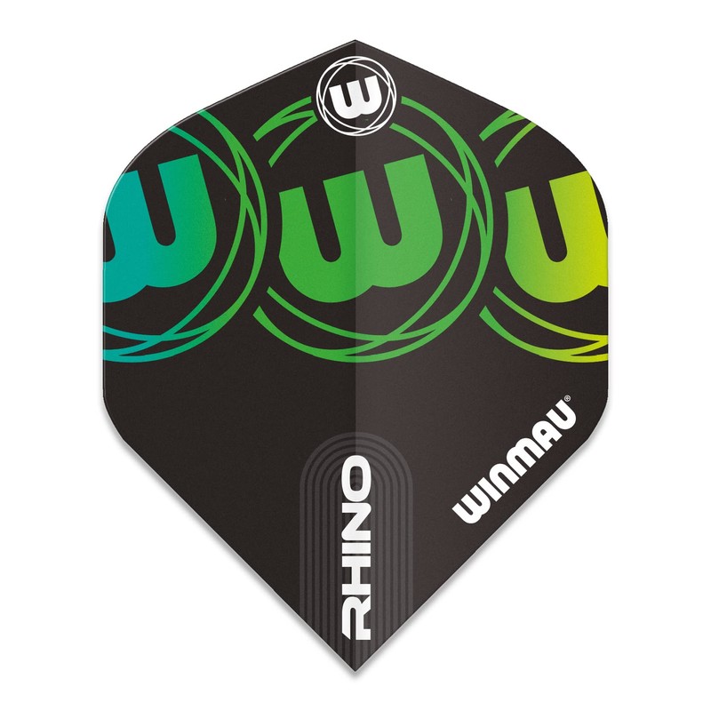 WINMAU Rhino Black & Green Extra Thick Dart Flights -