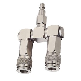 C CLINK 2-Way Air Hose Splitter Fittings,High Pressure Resistance Air Hose Connector, 360 Degree Swivel Design,Air Compressor Accessories Fittings