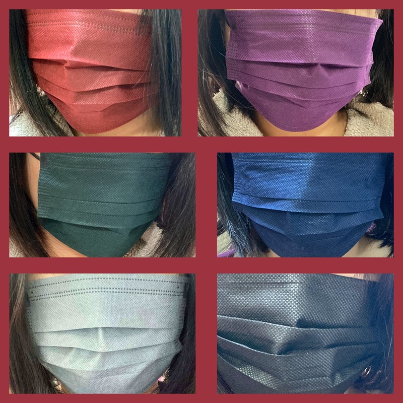 Amalet Roses Color Mask, Non-woven Fabric, Disposable, for Adults, Three-Layer