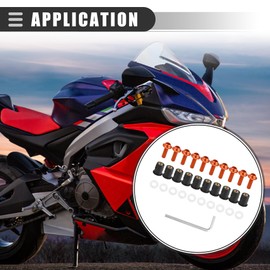 Motoforti Universal Motorcycle Windscreen Screw, Rubber, Aluminum Alloy, 10pcs