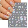 IDDFEVE Embossed Spring Nail Art Stickers - 5D Dopamine Flower