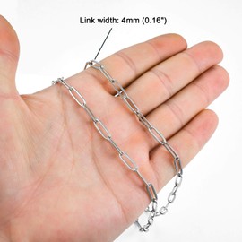 Sunling Stainless Steel Dainty Paperclip Link Chain Necklace for Women Girls with Extension - Silver and Gold Color