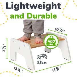 One Step Stool for Kids, Ideal for Potty Training and Reaching The Sink and Kitchen Counter - White