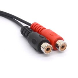 6.35 to RCA Splitter Cable, 6.35mm 1/4 inch TRS Stereo Jack Male to 2 RCA PHONO Female Plug Adapter Cord 20cm/8inch