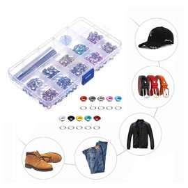 JZK Grommet kit with fixing tools, 300 PCS multicoloured 5mm mini small grommets eyelets set and bottom rings for crafts making clothes jeans hats shoes repair