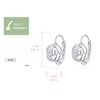 Fashion Rose Flower Sterling Silver CZ Filigree Small Hoop Earrings