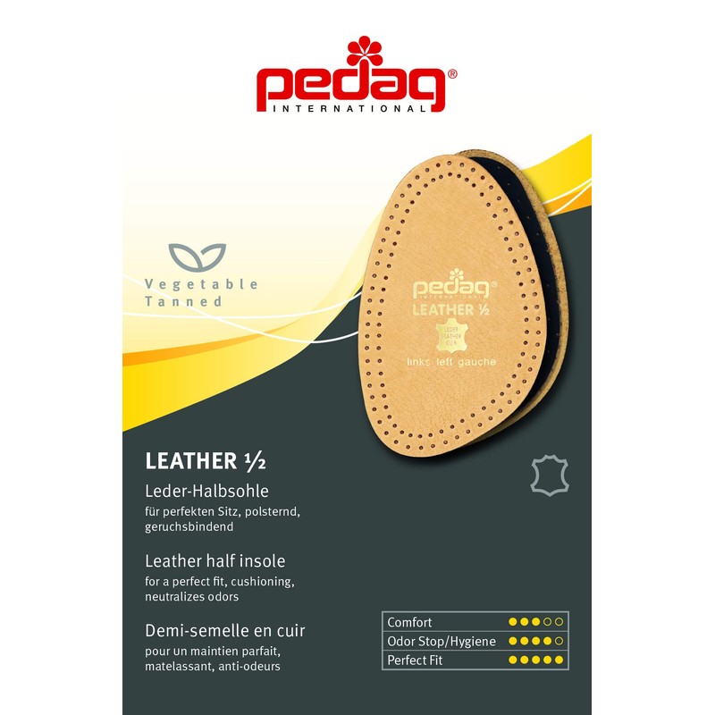 Pedag 101 Princess Cushioning Leather Half Forefoot Insole, Tan, Women's