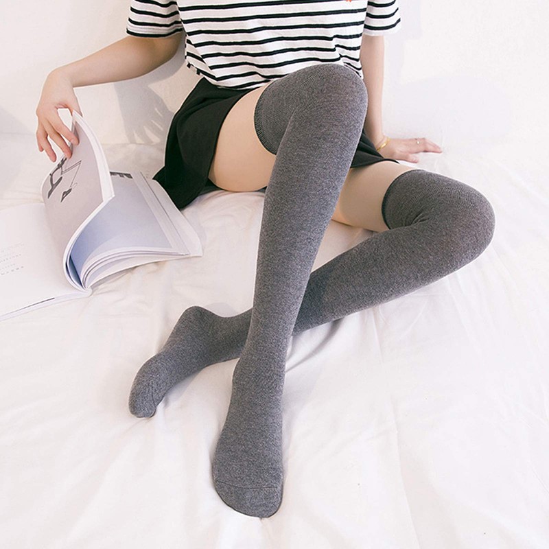 DRESHOW Women's Extra Long Socks, Over Knee Socks, Long Striped
