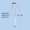 Medline Aluminum-Chrome Offset Walking Cane, Adjusts 29–38” & Supports Up