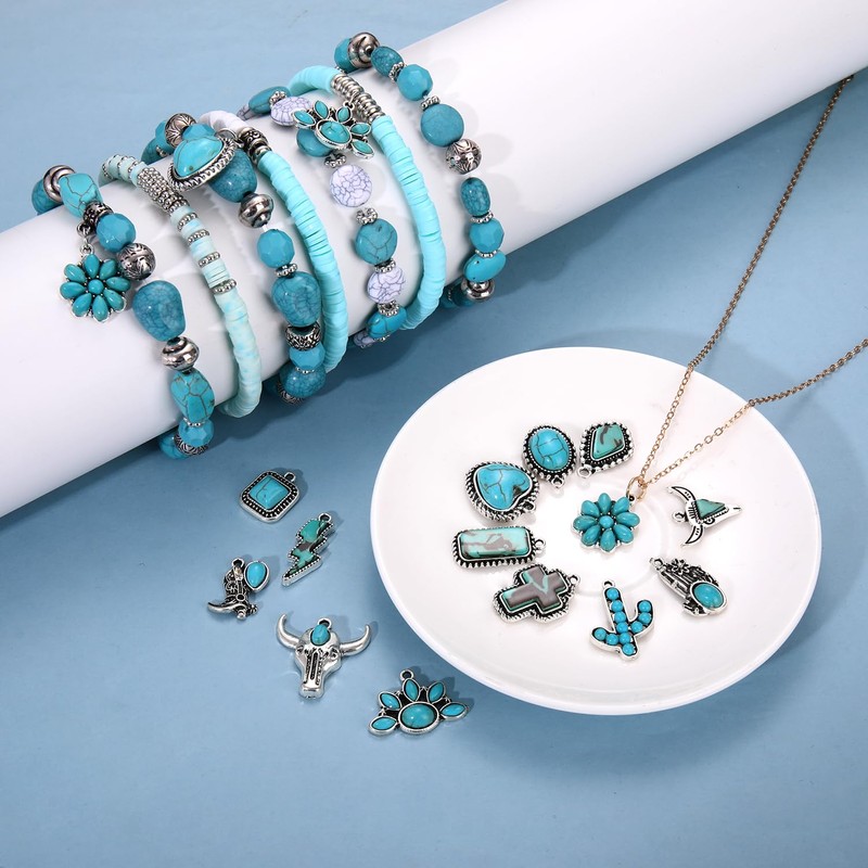 1800PCS+ Western Beads Charms for Jewelry Making Turquoise Clay Heishi