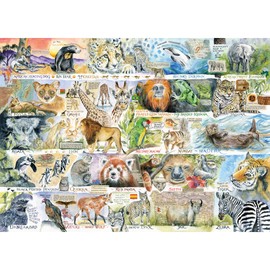 Sun Bears and Sloths | 1000 Piece Jigsaw Puzzle | Val Goldfinch | Endangered Animal Puzzle | Sustainable Puzzle for Adults | Premium 100% Recycled Board | Great Gift for Adults | Gibsons Games