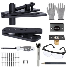 AURIXUS Hidden Door Hinge, 573 LB/260KG Heavy Duty Hidden Hinges, with Dual-Bearing Design for Silent Operation, 360° Rotation Pivot Hinge for Secret Doors, with Goggles and Pencil (1PC)