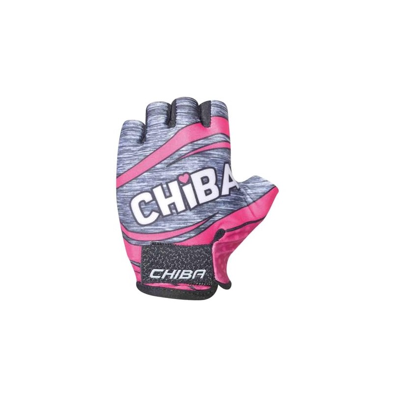 Chiba Kids Cycling Gloves Short Pink/Grey 2025: Size: XS (6)