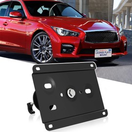 JIAHCN New Front Bumper License Plate Mount Kit Compatible with 2016-up Infiniti Q50 No Drill Front Grille License Plate Bracket Holder License Plate Frame Car Accessories