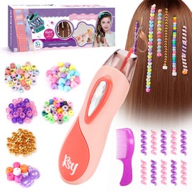 Gifts for 5 6 7 8 Year Old Girls Kids: Hair Accessories Girls Toys Age 7-12 Kids Hair Beads for Braids Girl Birthday Presents Age 8 9 10 Fun DIY Hair Princess Decoration Braiding Kit Gems Stamper