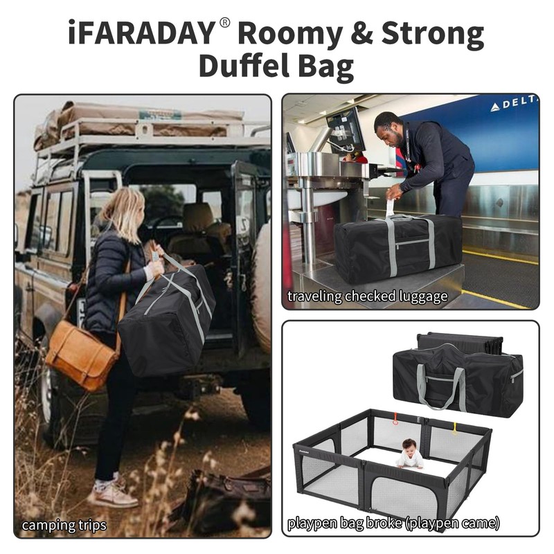 iFARADAY Foldable Duffel Bag 30 inch 75L Large Lightweight Luggage