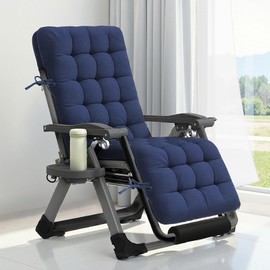 Moutosne Modern Lounge Chair Cushion, 67 x 20 x 4 Inches, Waterproof, Durable, Blue, Fade-Resistant, Outdoor