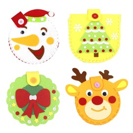 WOONEKY Kids Craft Kit 4 Sets Nonwoven DIY Handbags Art Supplies for Christmas Toddler Art Sets