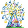 JDMDKB Rotating Ferris Wheel Building Blocks Kit, with Lights, Amusement